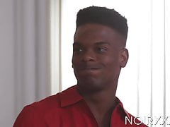 Barebacked black stud begs to get blasted with cum