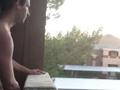 Exhibitionist almost caught jacking in public on my balcony 10