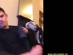 Cute guy jerks his big cock off 7