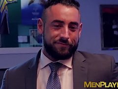 Men in suits hook up in the club for some deep anal sex
