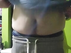 Chubby undressing to sleep