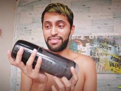 Free Video QUTOYS Mermaid automatic masturbator and penis pump on my big uncut cock makes me cum hard