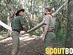 Sexy DILF Scoutmaster seduces & barebacks boy in the woods