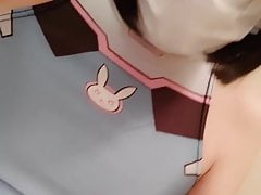 Japanese Crossdresser Overwatch D.va Cosplay Cock