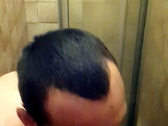 Brunette in the shower