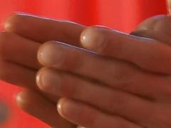 Ripped stud masturbates by candlelight