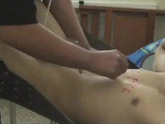 Gay - CBT Boi receives cock Torture