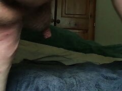 Anal gape while kneeling - yellow bottle