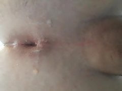 Loose gaping ass leaks cum