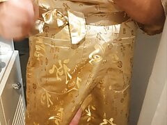 Master Ramon massages his divine horny cock in royal golden kimono