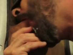 Hot sucking action at the glory hole