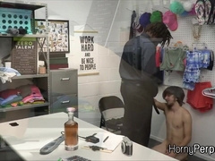 Sliding on officers BBC bareback style