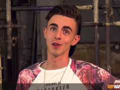 Lad clamped by clamps