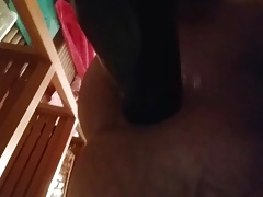 Anal play with a black toy