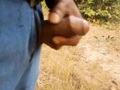 Cum shot outside garden