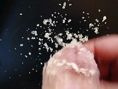 Me wank n cum with used diaper slime on my glans