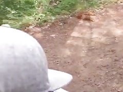 He sucks a big fat cock in the wood