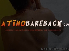 Big dicked Latino jock Dominic tugs his cock while showering solo