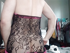 Sissy rides black dildo