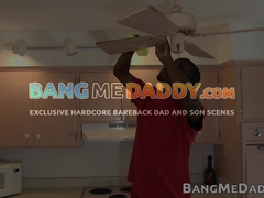 Black twink Donny Ray moans while hung daddy Ray Dalton breeds him raw