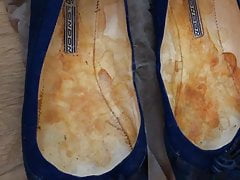 Cum on GF Blue Flat Ballerinas (15. Shot)
