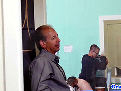 muscled boss rimmed and sucked by ebony dude