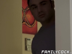 Lustful jock hardcore DP raw 3way with step daddy
