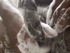 Desi Indian Big Black Thick Dick bathing masturbating