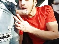 Blowing cock in the car