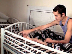 sole fetish twink Wiley displays off feet while wanking solo