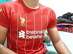 Horny donkey jerking off his big cock part 1