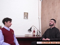 SayUncleNetwork.com - Bearded priest taunts and drills young catholic's culo wet