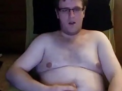 Chubby nerd cub stroking