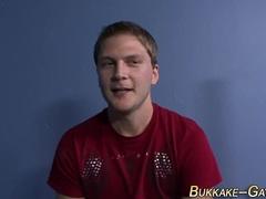 Hot interracial orgy with bukkake, handjob, and blowjob action!