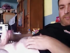 Daddy bear stroking on bed