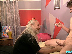 Lubricant, gay cumshot, close up