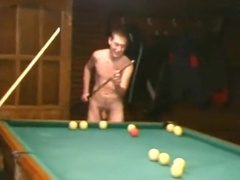 Russian Soldiers Play Pool in Nude