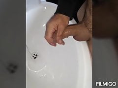 Soaping and Washing my horny uncut cock fingering foreskin