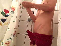 Gay shower, jerk off, gay cumshot