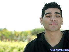 Amateur latino stud tugging in solo scene