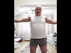 Moustached Turkish Daddy Bear Working Out