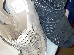 Cum load on latinas heels and sandals