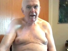grandpa on webcam showing his moves