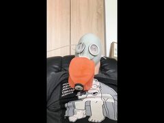 N.V.A. MASK NO.1 - THE BREATH-SACK PART 3 ZIPTIED TO MY HEAD - Latex Gasmask Breathplay