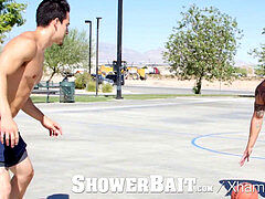 ShowerBait heterosexual stud coaxed to fuck in the shower