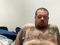 Fat hairy chub bear plays with one plug and two dildos