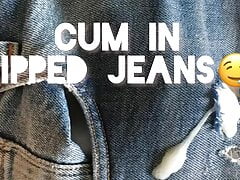 quick cum into G-Star Jeans