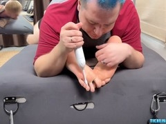 Blonde muscle bear Matt tantalizes every part of Captain sole's body