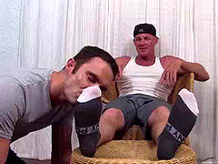 Muscle top Dev loves his feet being meticulously adored