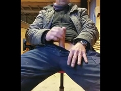 Str8 daddy jerk off in his working place 5